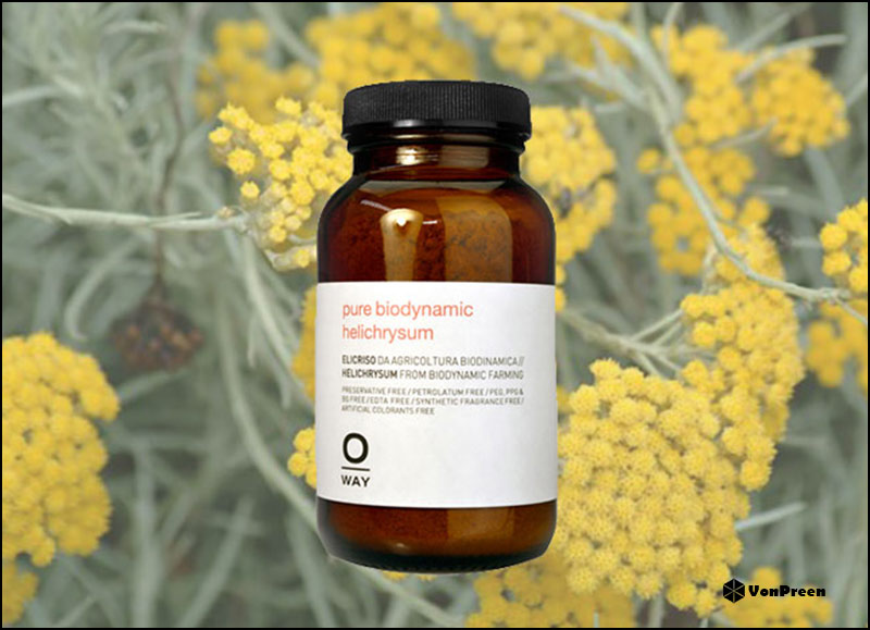 Bột dưỡng tóc Oway Pure Biodynamic Helichrysum – 50g chiết xuất hoa bất tử sinh học năng lượng hỗ trợ trị liệu da đầu kích ứng