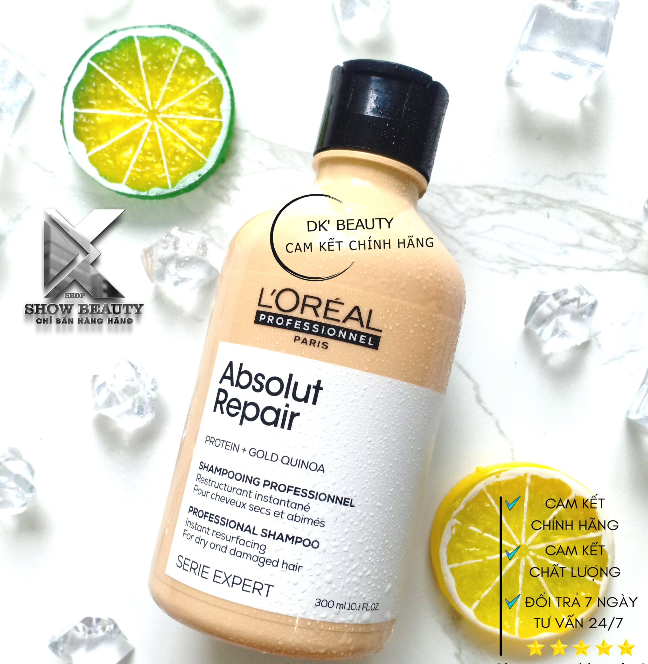 Dầu Gội Phục Hồi Tóc Hư Tổn Loreal Professionnel - Repair Gold 300ml