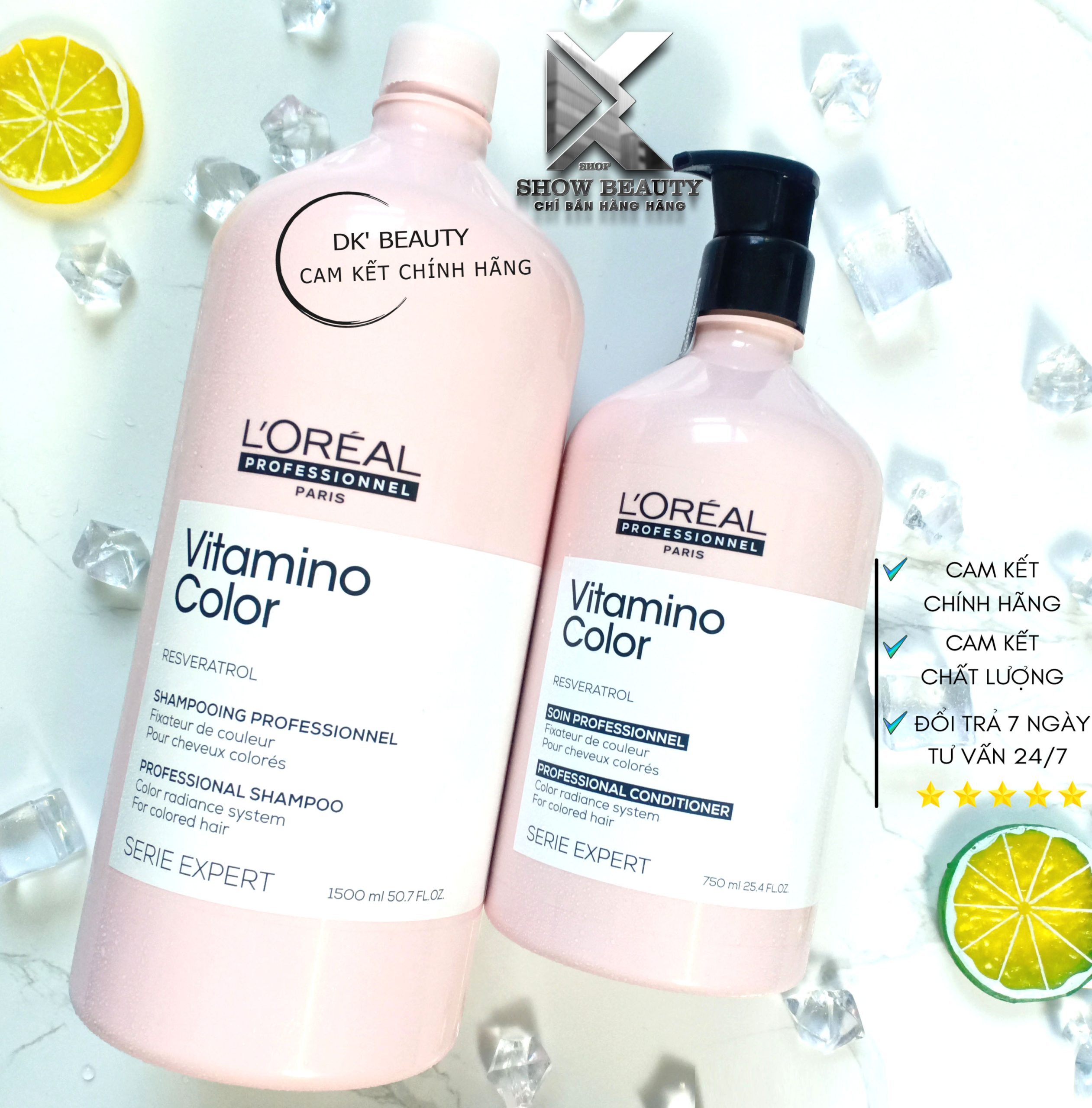 Dầu Gội Xả Giữ Màu Tóc Nhuộm Loreal Professionnel Vitamino Resveratrol