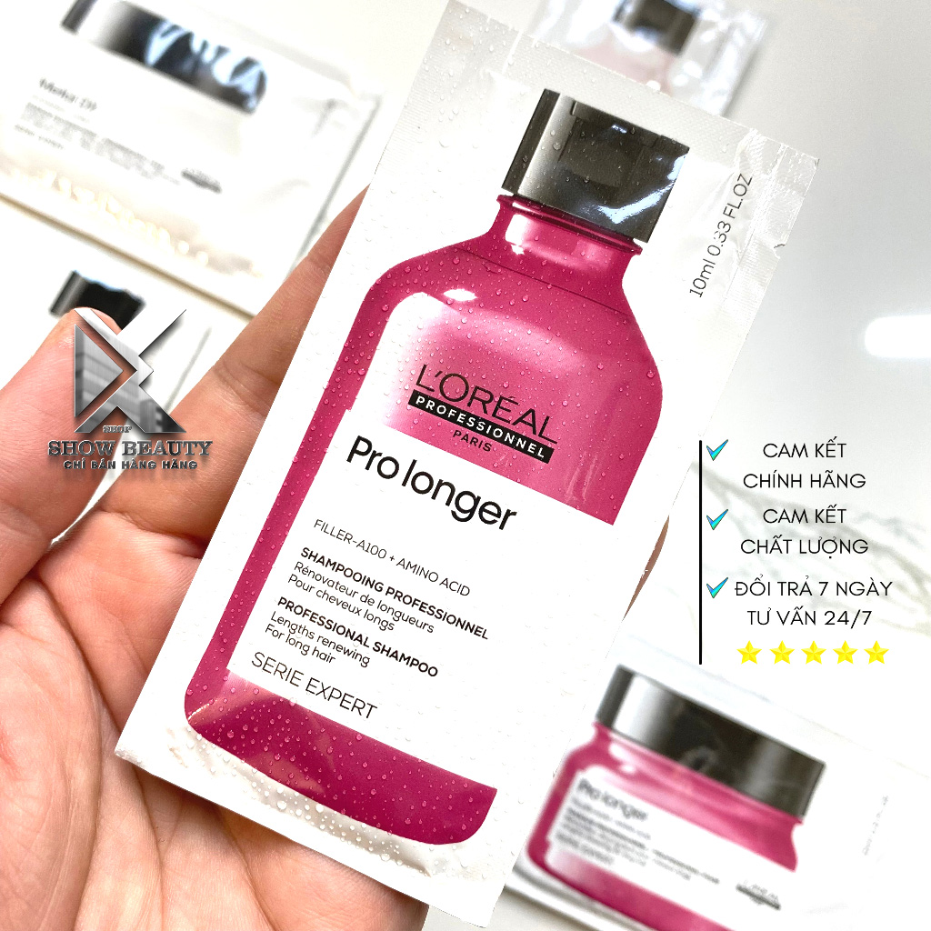 Dầu Gội Giảm Gãy Rụng, Dưỡng Dài Và Dày Tóc  Loreal Professionnel - Pro Longer (Dạng Tester)