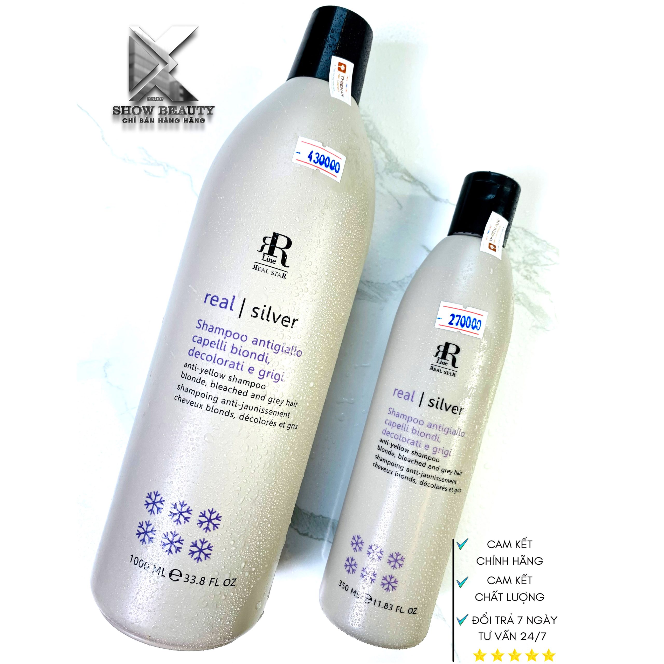 Dầu Gội Tím Khử Vàng Real Star RR Line Giữ Màu Cho Nền Tóc Sáng - Anti-Yellow Shampoo