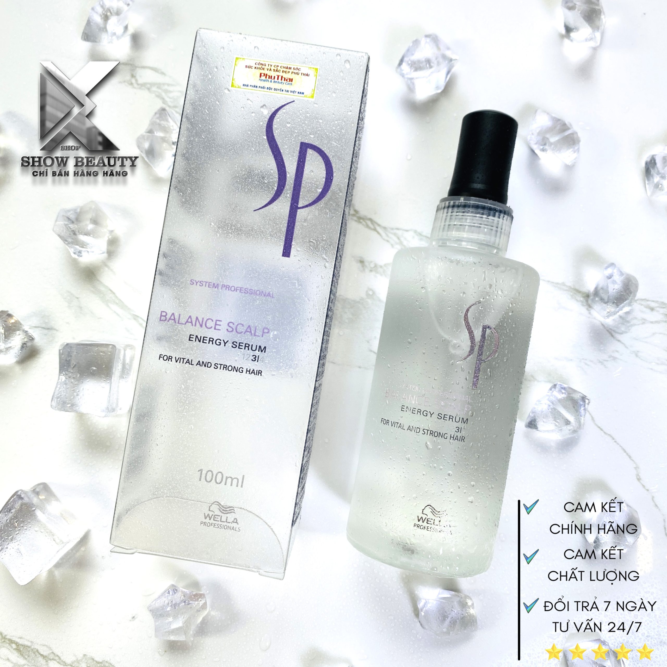 Serum Wella Kích Thích Mọc Tóc Cho Da Đầu Nhạy Cảm, Giảm Gãy Rụng Cân Bằng Độ Ẩm Energy Serum 100ml - SP Balance Scalp