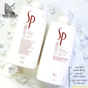 Dầu Gội Xả Wella cao cấp Phục Hồi Chăm Sóc Tóc Bóng Khoẻ Từ Gốc Tới Ngọn 1000ml - SP Luxe Oil Keratin Protect