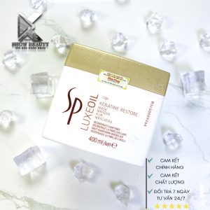 Dầu hấp Wella phục hồi Keratin tức thì, Chăm Sóc Tóc Bóng Khoẻ Từ Gốc Tới Ngọn 400ml - SP LuxeOil Restore Mask