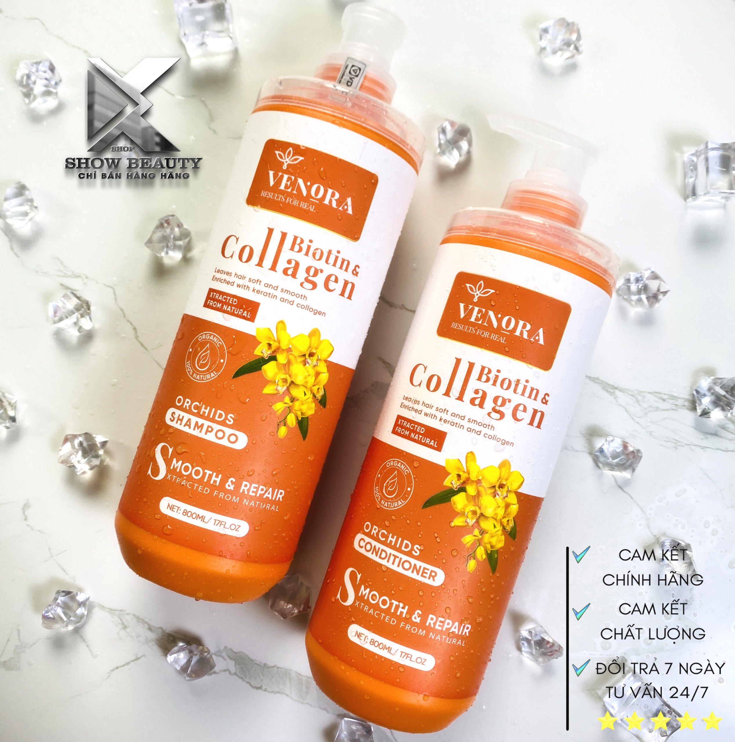 Dầu Gội Thiên Nhiên Phục Hồi Hư Tổn Toàn Diện Venora - Biotin Collagen