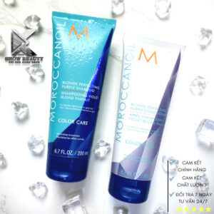 Dầu Gội Xả Tím Khử Vàng Moroccanoil Shampoo Blonde Perfecting 200ml